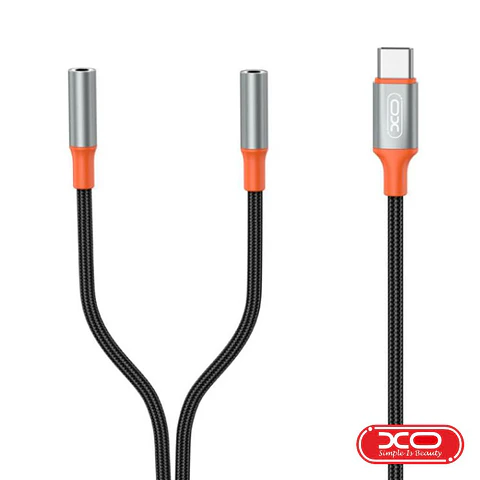 Adaptador USB-C Macho P/ 2x Jack 3.5mm XO