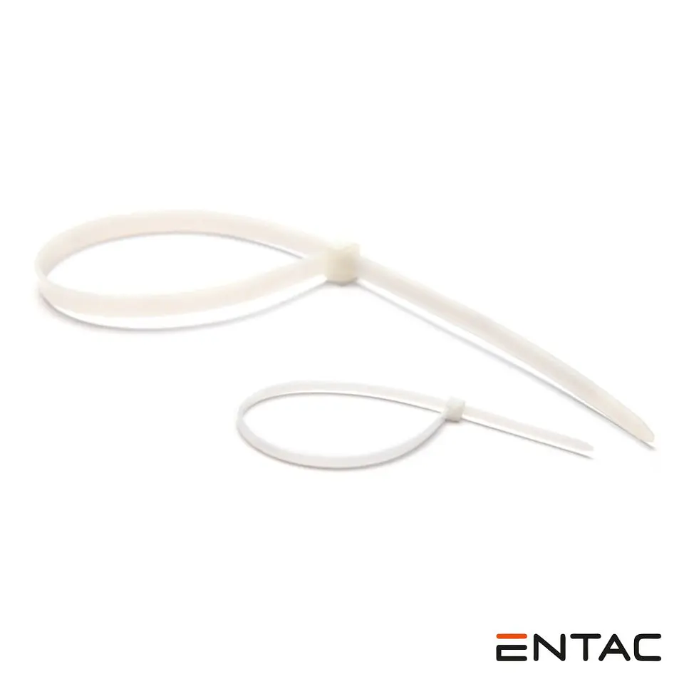 Conjunto 50 Braçadeiras Nylon 3.6x200mm Branco ENTAC 1