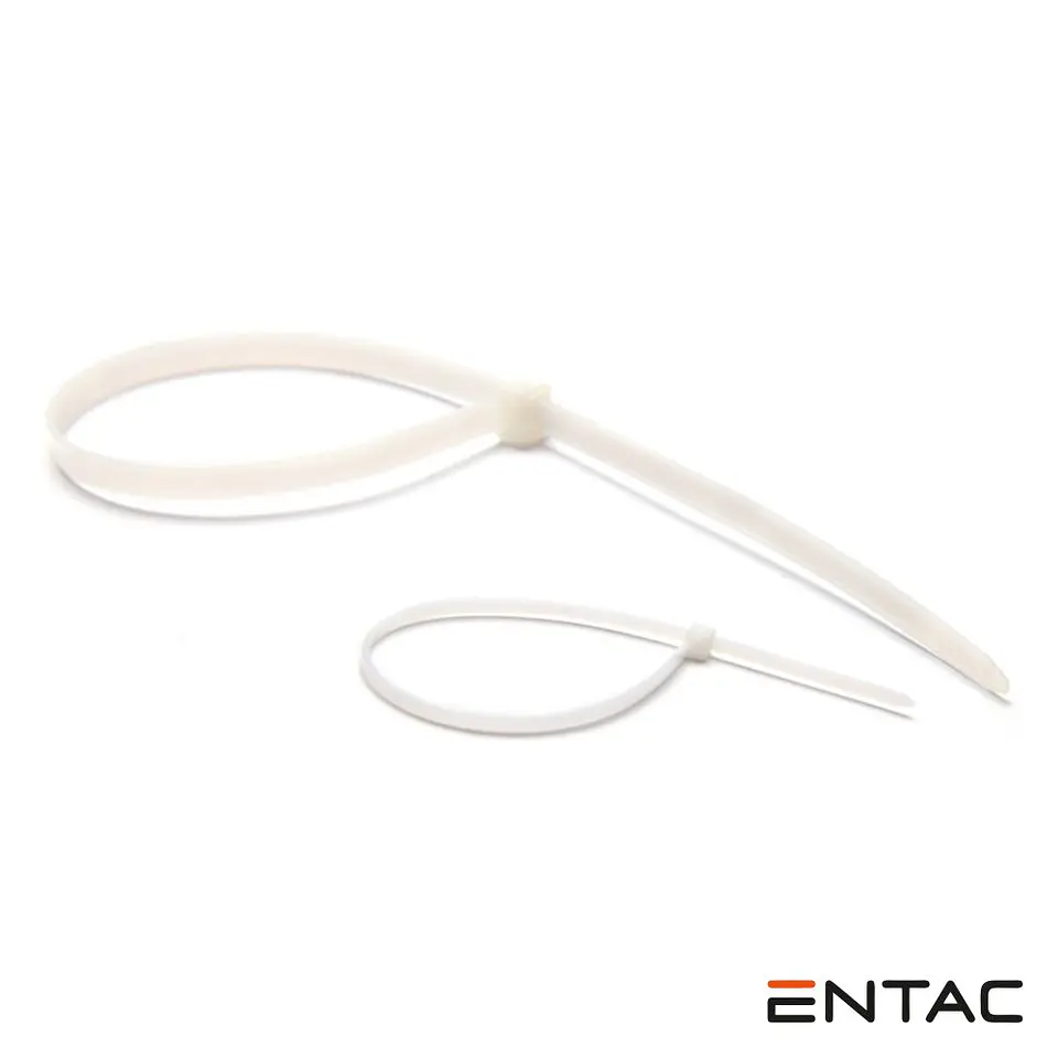 Conjunto 50 Braçadeiras Nylon 4.8x200mm Branco ENTAC 1