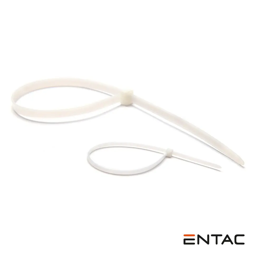 Conjunto 50 Braçadeiras Nylon 4.8x300mm Branco ENTAC 1