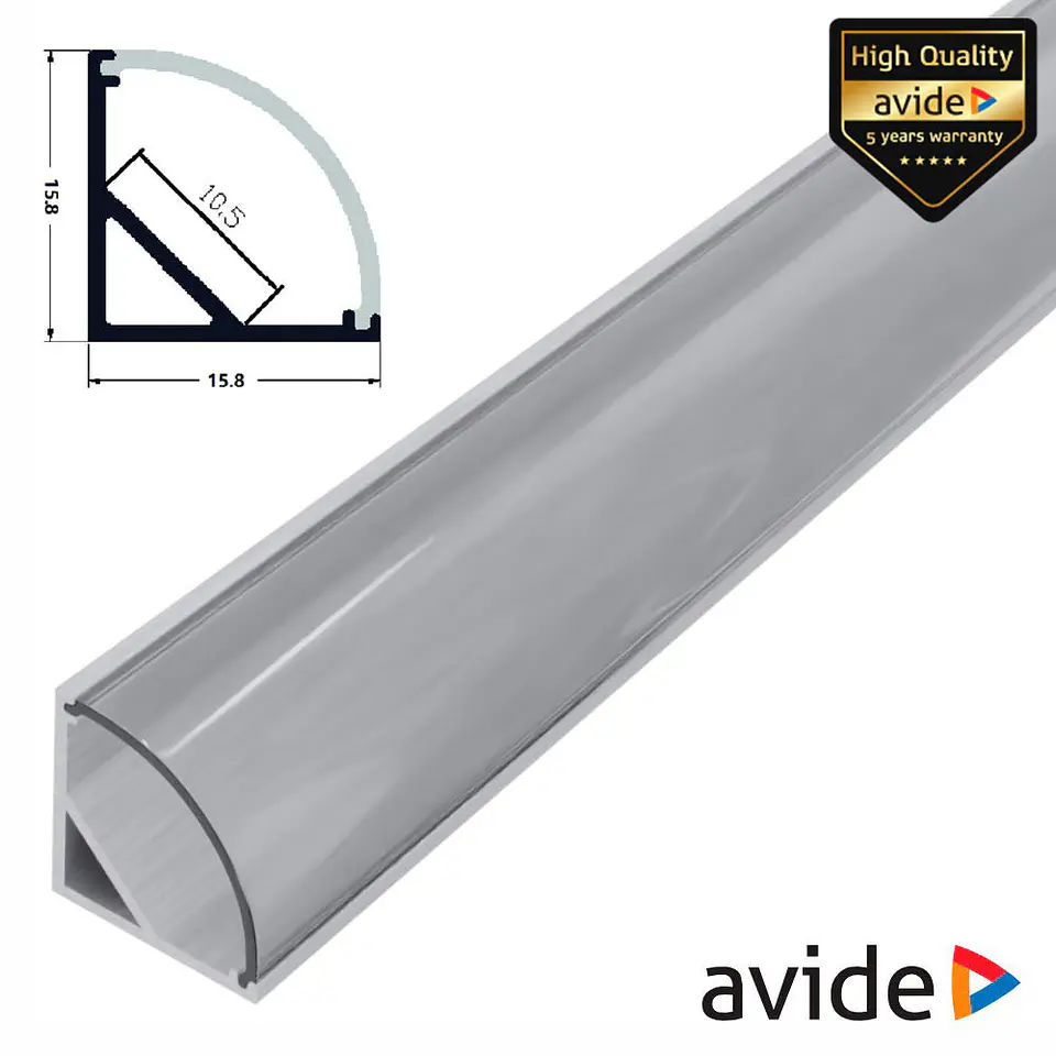 Perfil De Alumínio P/ Fita LED 1m De Canto AVIDE 1