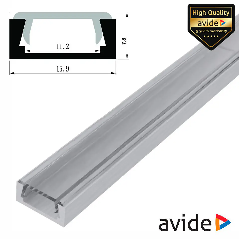 Perfil De Alumínio P/ Fita LED 2m AVIDE 1