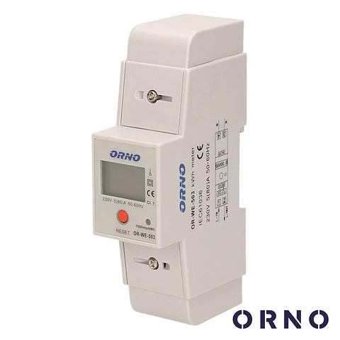 Contador De Energia 230V/80A 2 Módulos P/ Calha Din ORNO