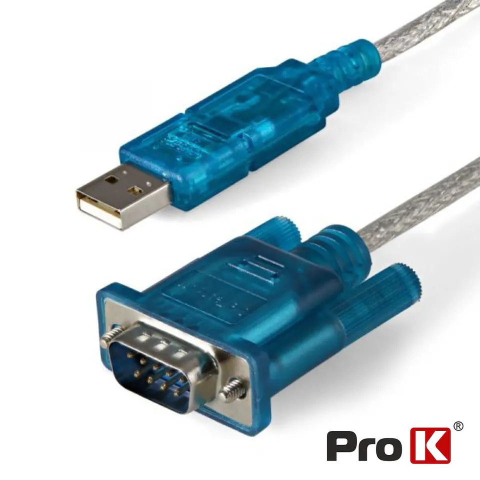 Cabo Adaptador USB-A / Porta Série RS232 1M PROK 1