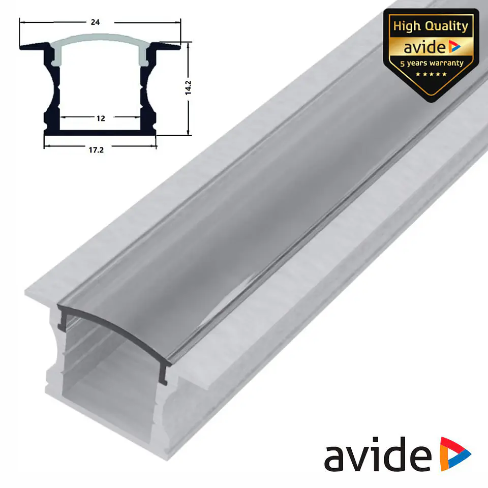 Perfil De Alumínio COM Abas P/ Fita LED 1m AVIDE 1