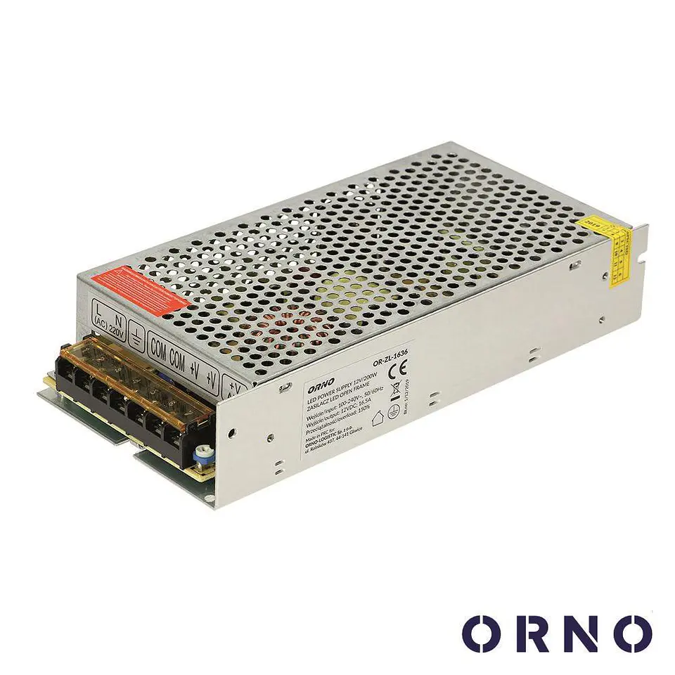 Fonte De Alimentação Industrial 12V 120W 10A ORNO 1