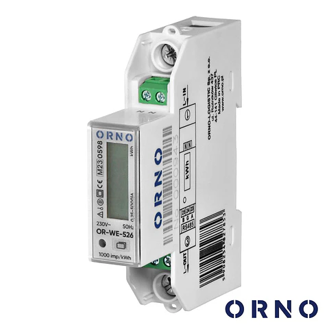 Contador de Energia 230V/100A 1 Módulo P/ Calha Din ORNO