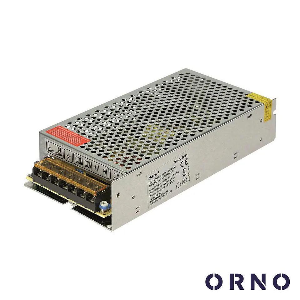 Fonte De Alimentação Industrial 12V 150W 12.5A ORNO 1