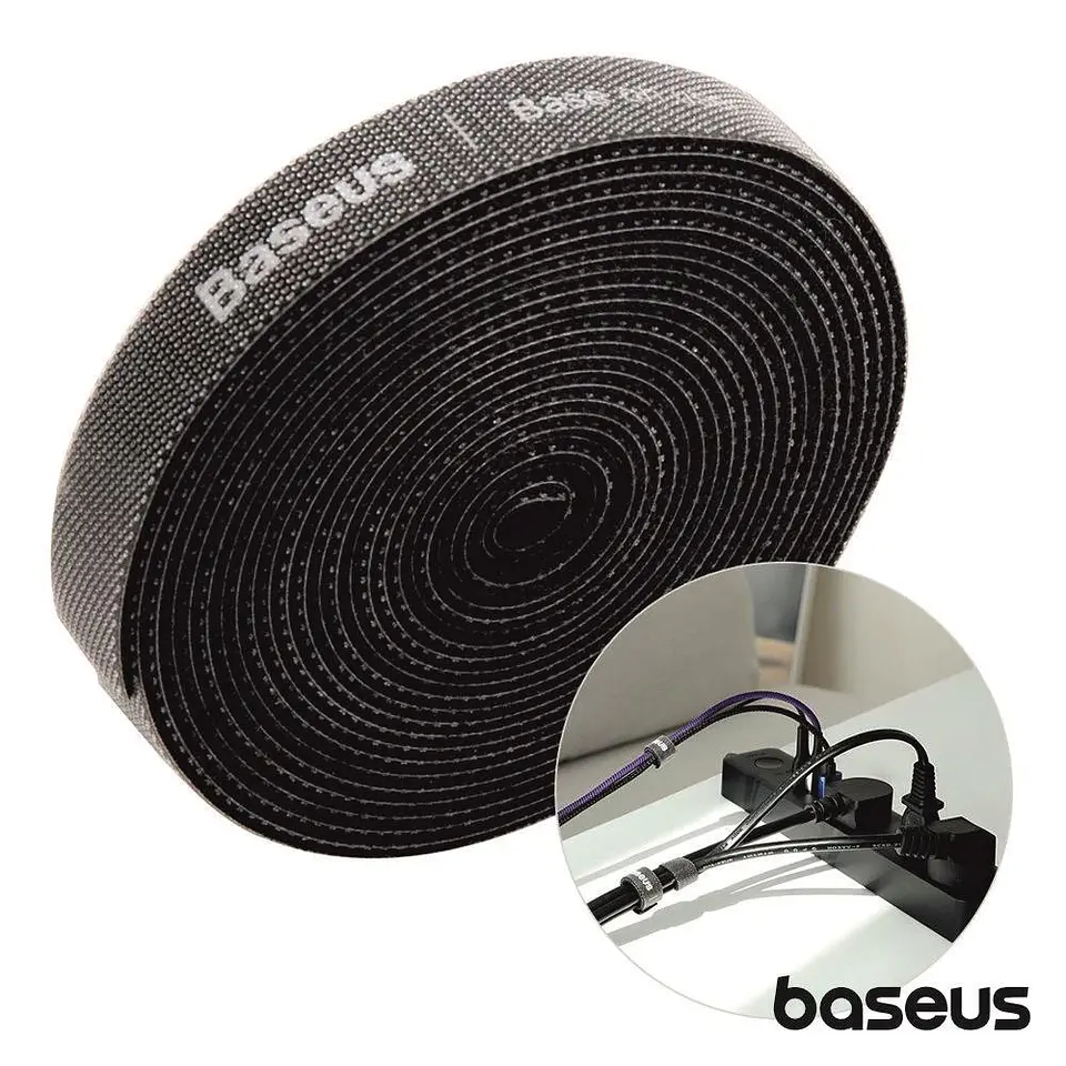 Velcro P/ Organização de Cabos 3m Preto BASEUS 1