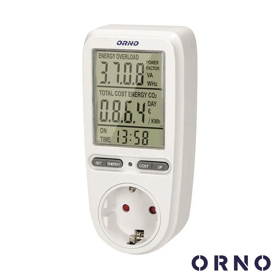Contador De Energia 230V/16A COM Tomada ORNO 1