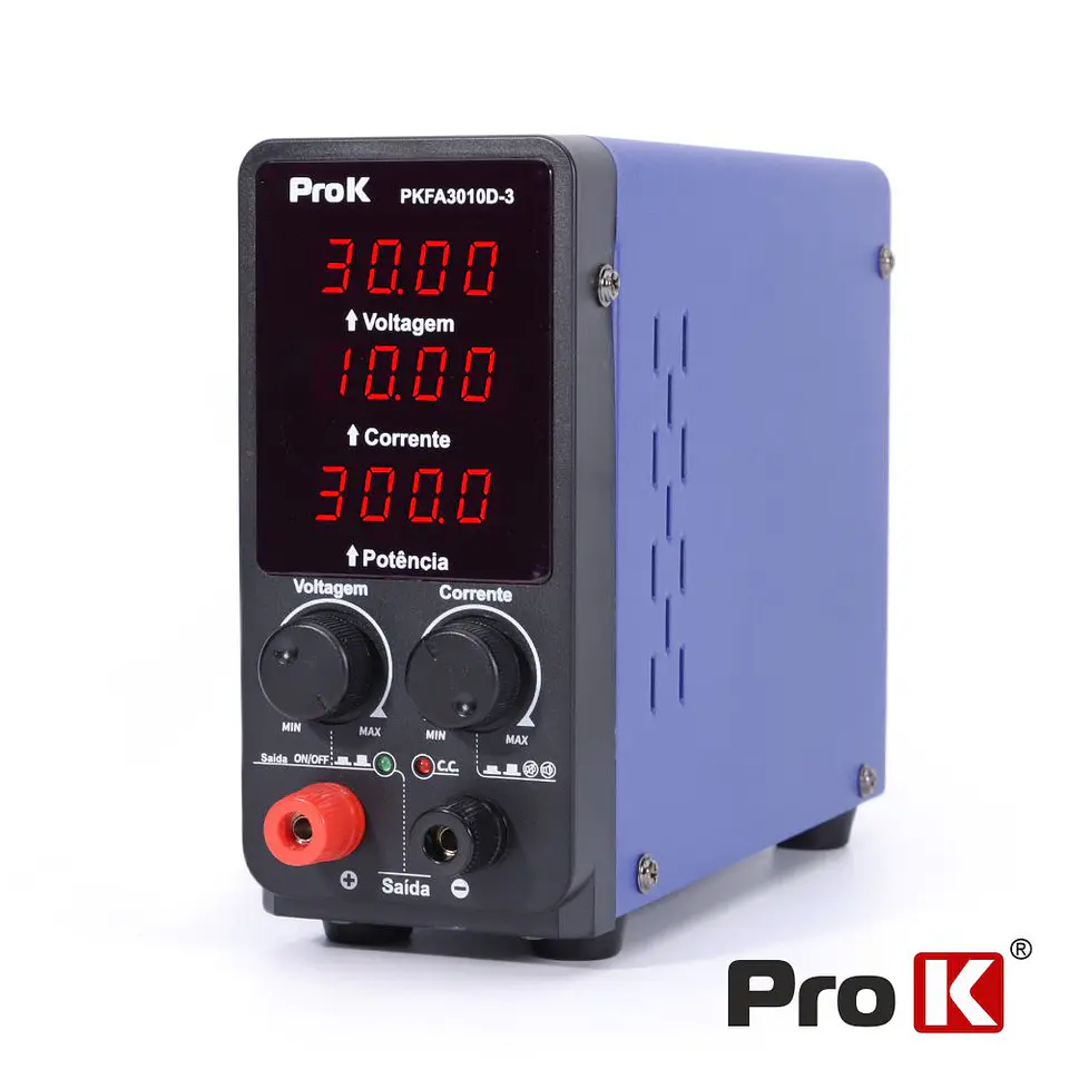 Fonte De Alimentação Digital 300W 0-30V / 0-10A PROK 1