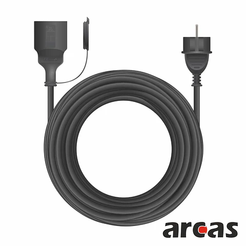 Extensão Tomada Elétrica 3G1.5 1x Schuko 10m Preto ARCAS