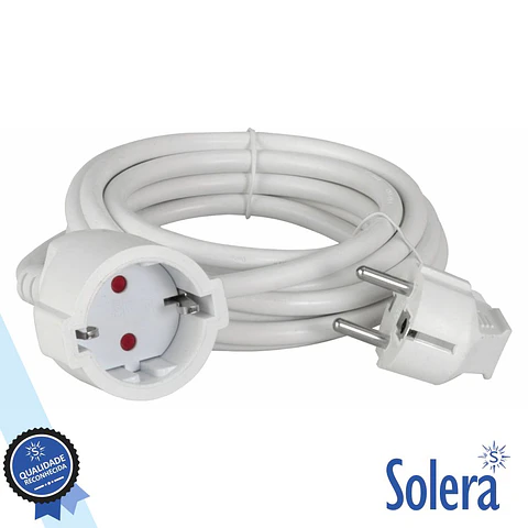 CABO EXTENSÃO TOMADA ELÉTRICA COM 1 SAÍDA 5M 3x1.5MM BRANCO