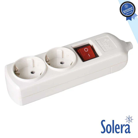 TOMADA ELÉTRICA COM 2 SAÍDAS SCHUKO INTERRUPTOR SOLERA