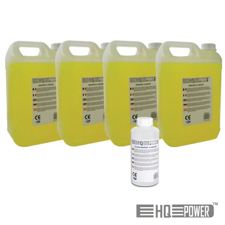 CONJUNTO 4 LÍQUIDOS FUMOS 5L E LÍQUIDO LIMPEZA HQ POWER 1
