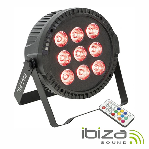 Projetor Par COM 9 LEDS 6W RGBW DMX IBIZA