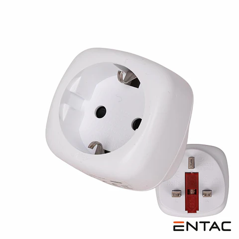 Ficha Adaptadora Viagem Inglesa / Schuko 13A IP20 ENTAC