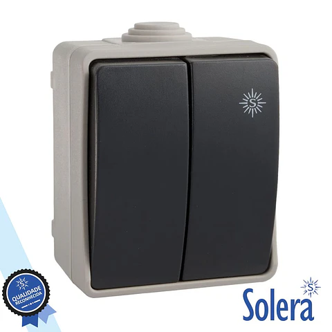 Comutador Estanque Duplo de Superfície VDE IP54 SOLERA
