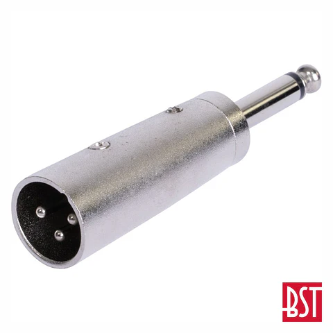 Ficha Adaptadora XLR 3p Macho / Jack 6.35mm Macho Mn BST