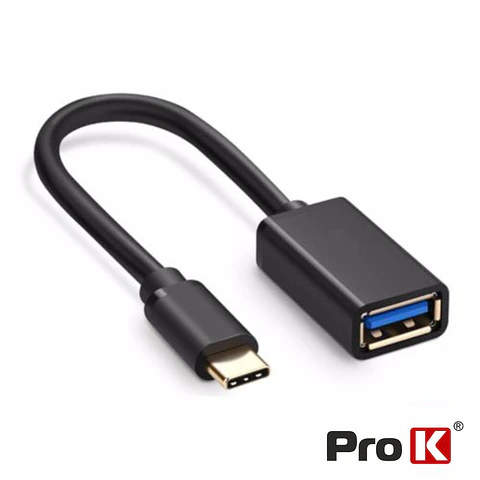 Cabo Adaptador USB-C 3.0 Macho/USB-A Fêmea OTG PROK