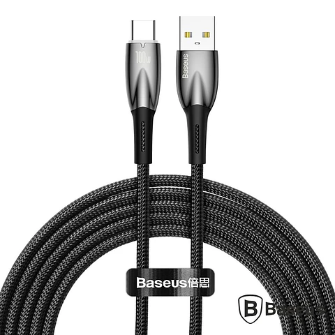 Cabo USB-A Macho P/ USB-C Macho 100W 2m Glimmer BASEUS