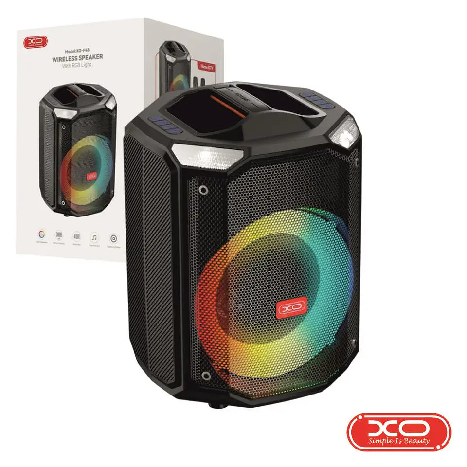 Coluna Amplificada USB/MicroSD/LED RGB/BT/AUX XO 1