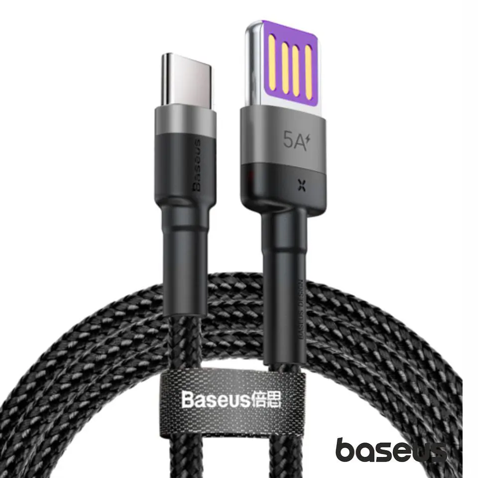 CABO USB HW QC /  USB-C 5A 1M 40W PRETO BASEUS 1