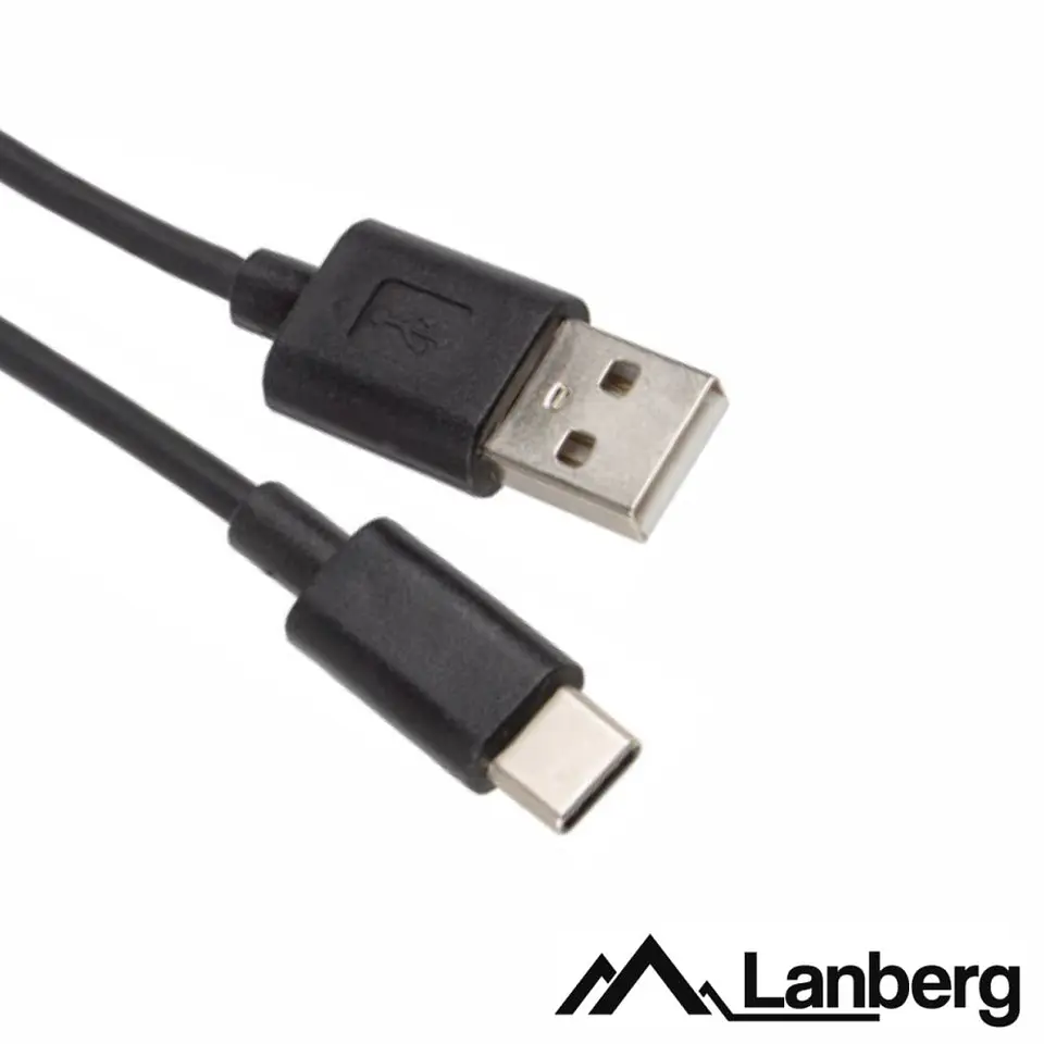 Cabo USB-A 2.0 Macho / USB-C Macho 1m Preto LANBERG 1