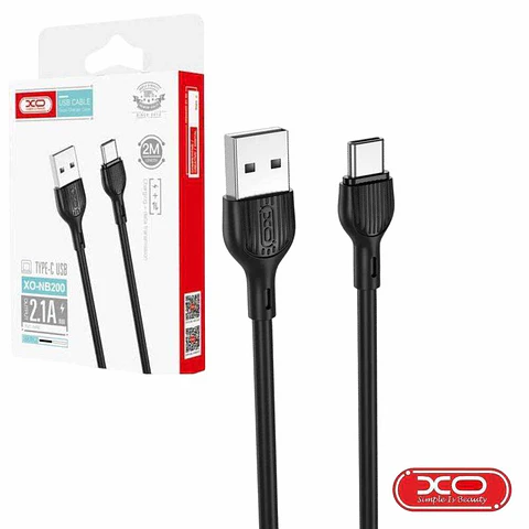 Cabo USB-A Macho / USB-C Macho 1m Preto XO