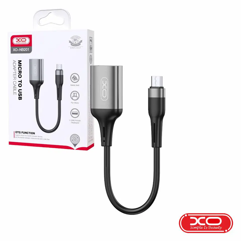 Cabo Adaptador Micro-USB Macho/USB-A 2.0 Fêmea OTG XO 1