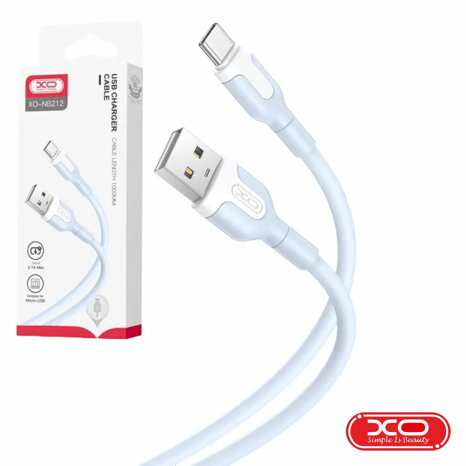 Cabo USB-A 2.0 Macho / USB-C 2.1A 1m Azul XO 1
