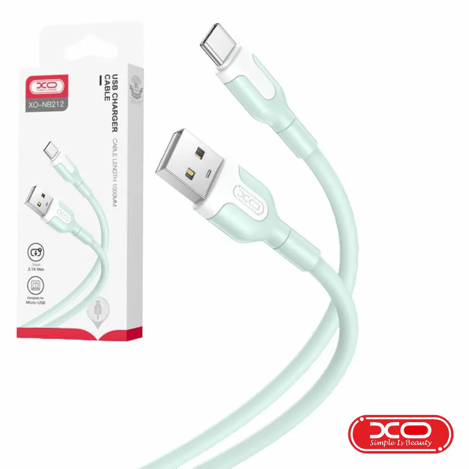 Cabo USB-A 2.0 Macho / USB-C 2.1A 1m Verde XO 1