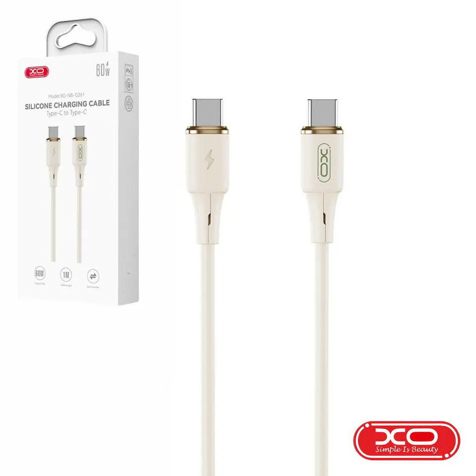 Cabo USB-C Macho / USB-C Macho PD 60W 1m Bege XO 1