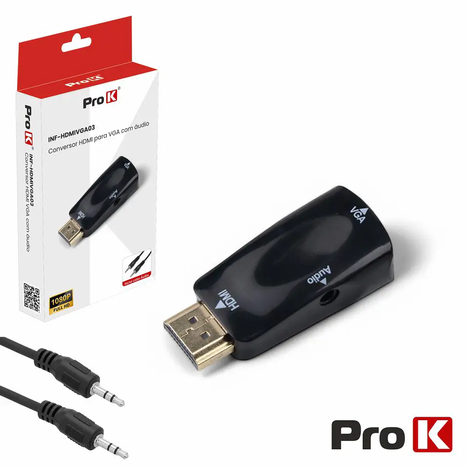 CONVERSOR HDMI -> VGA COMAUDIO PROK 1