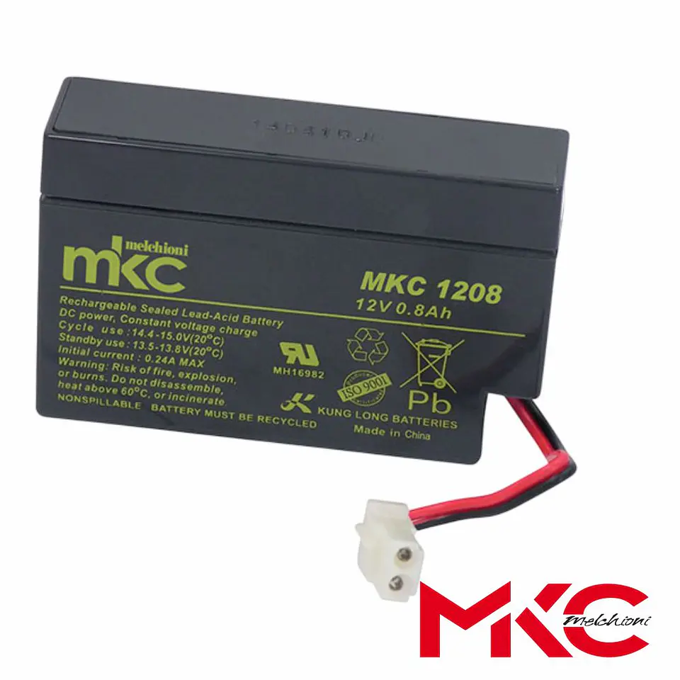 Bateria Chumbo AGM VRLA 12V 0.8Ah MKC 1