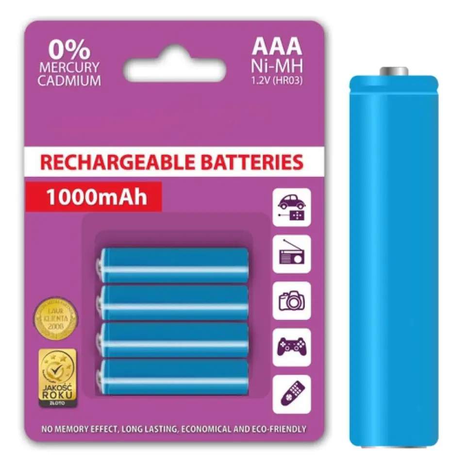 BATERIA NI-MH AAA 1.2V 1000MA 4X BLISTER 1