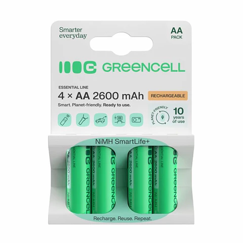 Pilha Recarregável AA 1.2V 2600mA 4x Blister GREEN CELL