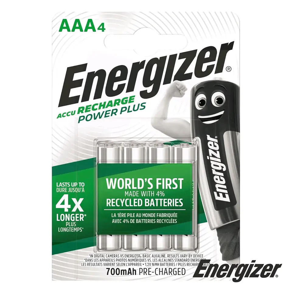 Bateria Ni-MH AAA 1.2V 700ma 4X Power Plus ENERGIZER 1