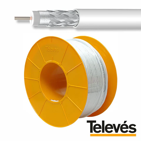 Cabo Coaxial 75 Ohm 6.7mm Branco  TELEVÉS