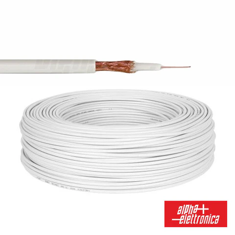 Cabo Mini Coaxial 75 Ohm 3mm Branco