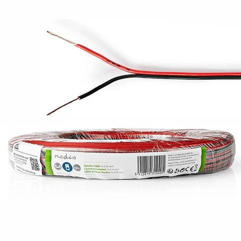 Cabo Coluna 2x0.35mm2 Preto/Vermelho