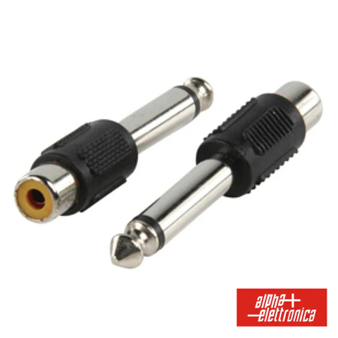 FICHA ADAPTADORA JACK 6.35MM MACHO MONO / RCA FÊMEA