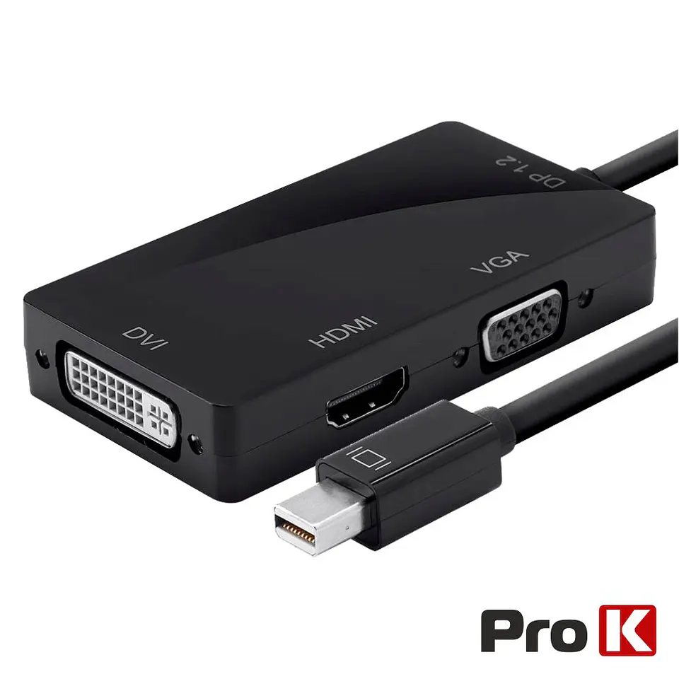 ADAPTADOR MINI DISPLAYPORT MACHO / DVI+HDMI+VGA PROK 1