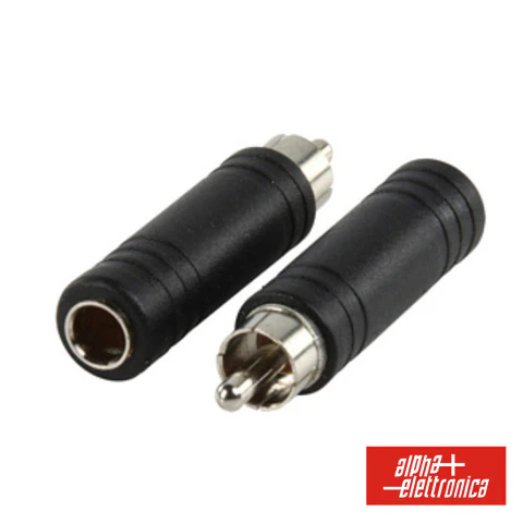 FICHA ADAPTADORA RCA MACHO / JACK 6.35MM FÊMEA MONO