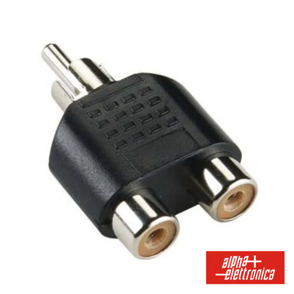 FICHA ADAPTADORA RCA MACHO / 2 RCA FÊMEA 1