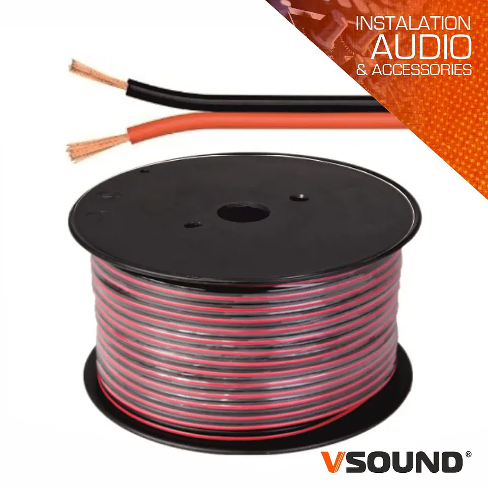 CABO COLUNA 2X0.50MM PRETO/VERMELHO PARALELO VSOUND 1