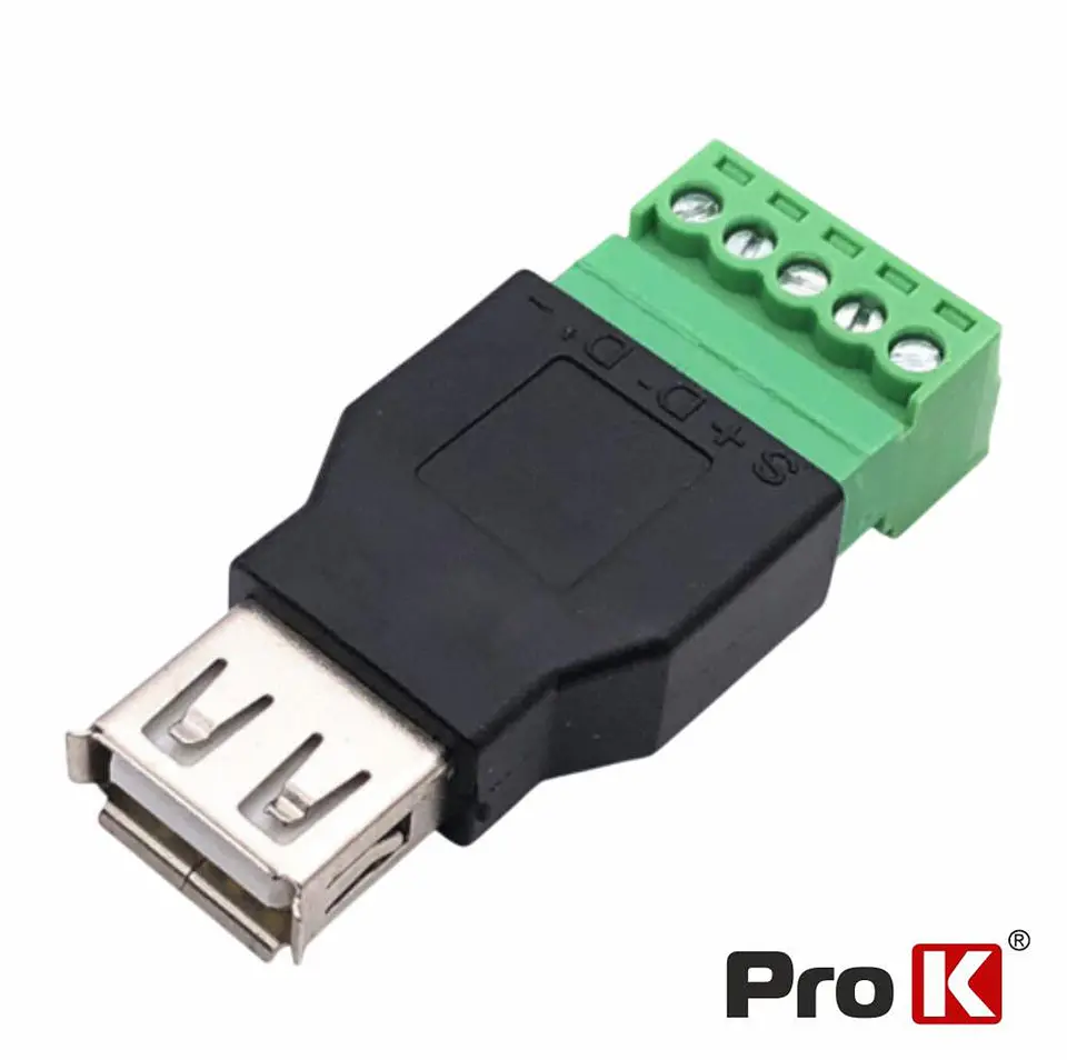 Adaptador Micro USB 2.0 Fêmea P/ Parafuso De 5 Pinos PROK 1