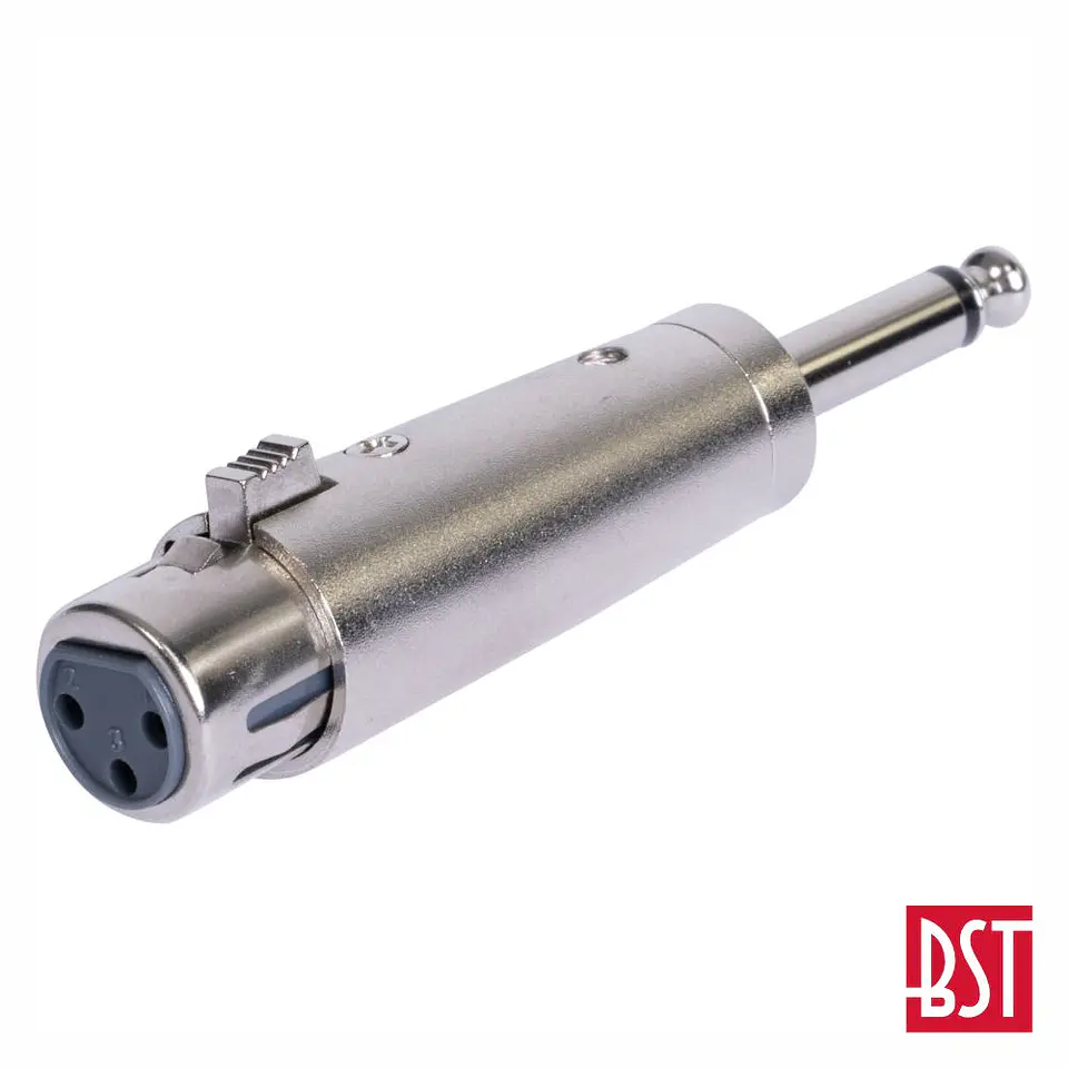 Ficha Adaptadora XLR 3p Fêmea / Jack 6.35mm Macho St BST 1