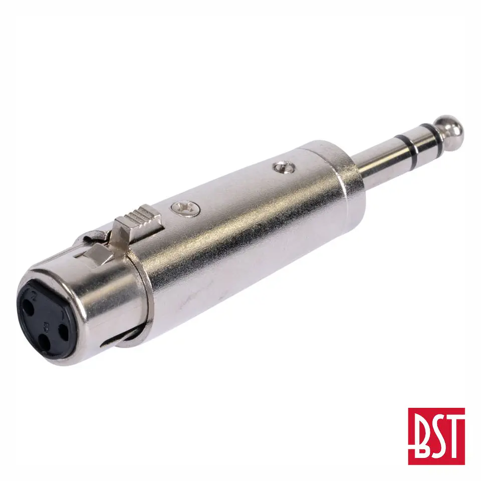 Ficha Adaptadora XLR 3p Fêmea / Jack 6.35mm Macho St BST 1