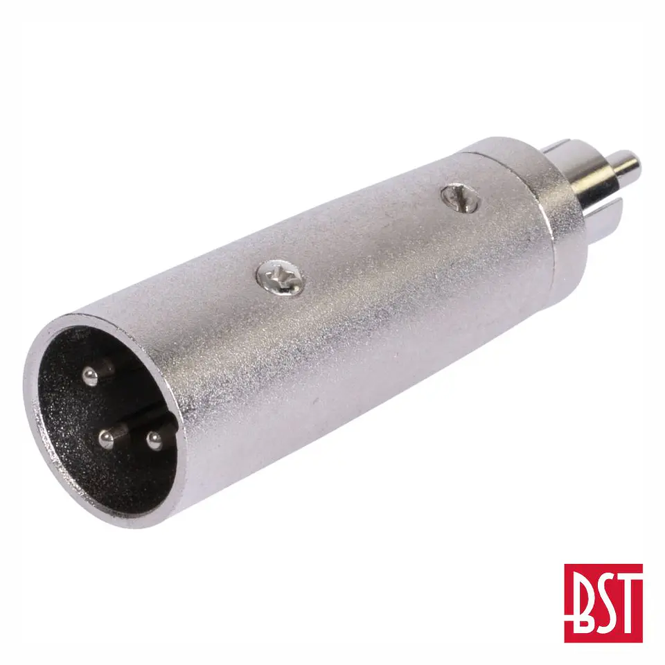 Ficha Adaptadora XLR 3p Macho / Rca Macho BST 1